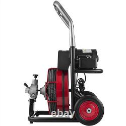 1/2 100FT Commercial Drain Auger Cleaner Electric Sewer Snake Cleaning Machine