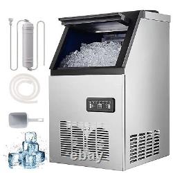 110LB/24h Commercial Ice Maker Stainless Steel Bar Restaurant Ice Cube Machine