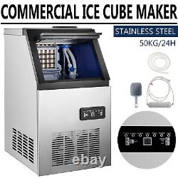 110LB Commercial Ice Maker Machine Countertop Stainless Steel withIce Shovel Hose