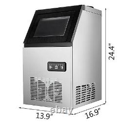 110LBS/24H Commercial Ice Maker Built-in Freestand Ice Cube Machine 110V