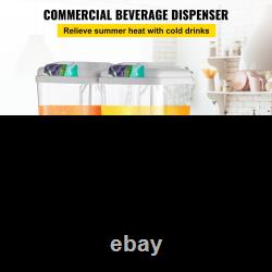 110V Commercial Beverage Dispenser, 9.5 Gallon 36L 2 Tanks Juice Dispenser Commer