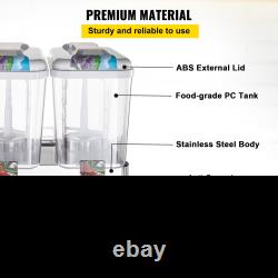 110V Commercial Beverage Dispenser, 9.5 Gallon 36L 2 Tanks Juice Dispenser Commer