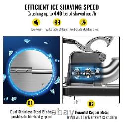 110V Commercial Electric Ice Shaver Snow Cone Machine 300W with Dual Blades