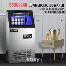 110v Commercial Ice Maker 120lbs/24h With 22lbs Storage Free Shipping