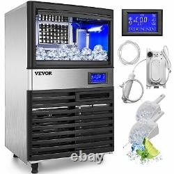 121lbs Ice Maker Ice Cube Maker Machine 55kg Commercial Ice Cream Water Filter