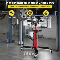 1322-1660LBS 2 Stage Hydraulic Transmission Jack with 360°Swivel Wheel Lift Hoist