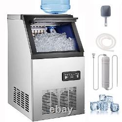 132lb/24H Commercial Ice Maker Stainless Steel Undercounter Ice Cube Machine