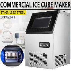 132lbs Built-in Commercial Ice Maker Stainless Steel Bar Restaurant Cube Machine