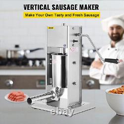 15L Vertical Sausage Stuffer 33Lbs 2 Speed Stainless Steel Meat Press Commercial