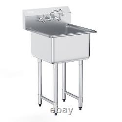 18 x 18 Commercial Utility Sink 1 Compartment Stainless Steel with Faucet