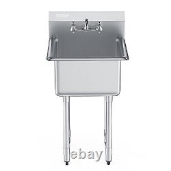 18 x 18 Commercial Utility Sink 1 Compartment Stainless Steel with Faucet