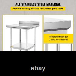 24 X 24 Commercial Stainless Steel Work Table Bench Prep Kitchen Restaurant