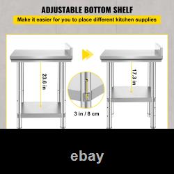 24 X 24 Commercial Stainless Steel Work Table Bench Prep Kitchen Restaurant