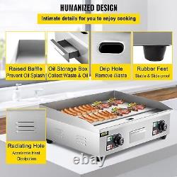 30 Electric Stainless Steel Commercial Countertop Flat Top Griddle 220V No plug