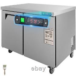 48 Commercial Refrigerated Prep Table 13 Cu. Ft. Sandwich Prep Fridge with2 Door