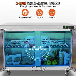 48 Commercial Refrigerated Prep Table 13 Cu. Ft. Sandwich Prep Fridge with2 Door