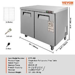 48 Commercial Refrigerated Prep Table 13 Cu. Ft. Sandwich Prep Fridge with2 Door