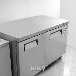 48 Commercial Refrigerated Prep Table 13 Cu. Ft. Sandwich Prep Fridge with2 Door