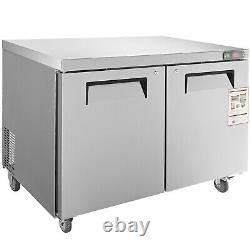 48 Commercial Refrigerated Prep Table 13 Cu. Ft. Sandwich Prep Fridge with2 Door