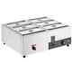 6-pan Commercial Food Warmer 6 Qt. X 8 Qt. Electric Steam Table 1200 Watt Counte