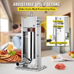 7L Vertical Commercial Sausage Stuffer 2 Speed Stainless Steel Meat Press Filler