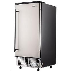 80lb/24h Commercial Buil-in Ice Maker Stainless Undercounter Ice Cube Machine