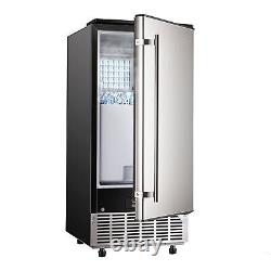 80lb/24h Commercial Buil-in Ice Maker Stainless Undercounter Ice Cube Machine