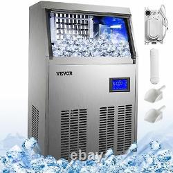 88lbs Commercial Ice Maker Ice Cube Making Machine 40kg With28lbs Ice Storage Sus