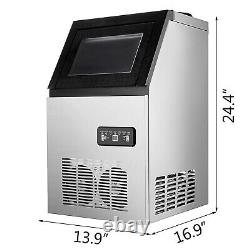 90LBS/24H Commercial Ice Maker Built-in Freestand Ice Cube Machine 190W Home