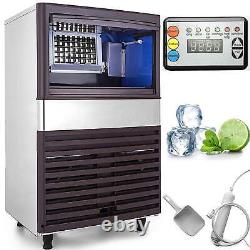 BENTISM 110V 155LBS/24H Commercial Ice Maker Auto Clear Cube Ice Making Machine