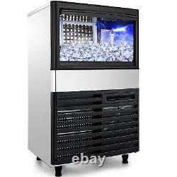 BENTISM 110V 155LBS/24H Commercial Ice Maker Auto Clear Cube Ice Making Machine