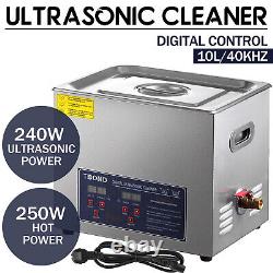 Commercial 10L Ultrasonic Cleaner Digital Industry Heated Heater withTimer
