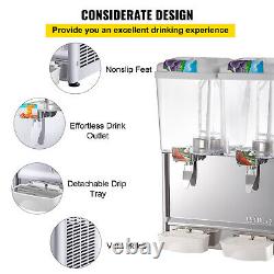 Commercial Cold Beverage Juice Dispenser Iced Stainless Steel 9.5 Gallon 2 Tanks
