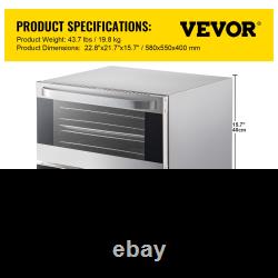 Commercial Convection Oven, 47L/43Qt, ETL Listed