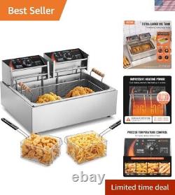 Commercial Deep Fryer, 3000W Electric Turkey Fryer with 3 Removable Baskets