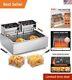 Commercial Deep Fryer, 3000w Electric Turkey Fryer With 3 Removable Baskets