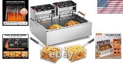 Commercial Deep Fryer, 3000W Electric Turkey Fryer with 3 Removable Baskets