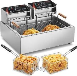 Commercial Deep Fryer, 3000W Electric Turkey Fryer with 3 Removable Baskets