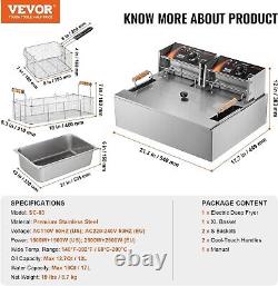 Commercial Deep Fryer, 3000W Electric Turkey Fryer with 3 Removable Baskets