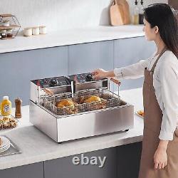 Commercial Deep Fryer, 3000W Electric Turkey Fryer with 3 Removable Baskets