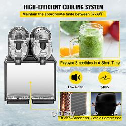 Commercial Frozen Drink Machine Slushie and Margarita Maker 2 x 0.79 Gal PC Tank