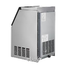 Commercial Ice Maker 110LBS/24H with33LBS Storage Stainless Steel Freestanding