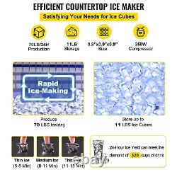 Commercial Ice Maker Cube Machine Under Counter Freestanding, 70 Lbs/24 Hrs