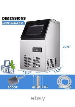 Commercial Ice Maker Machine 33LBS Storage Capacity With 110LBS/24H