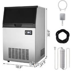 Commercial Ice Maker Stainless Steel Freestanding Undercounter Ice Cube Machine