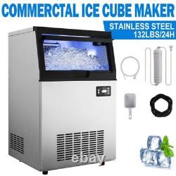 Commercial Ice Maker Stainless Steel Freestanding Undercounter Ice Cube Machine