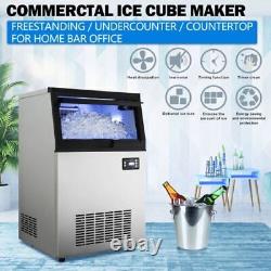 Commercial Ice Maker Stainless Steel Freestanding Undercounter Ice Cube Machine