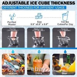 Commercial Ice Maker Stainless Steel Freestanding Undercounter Ice Cube Machine