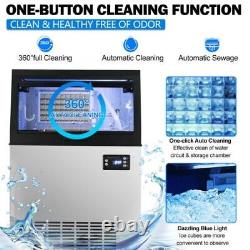 Commercial Ice Maker Stainless Steel Freestanding Undercounter Ice Cube Machine