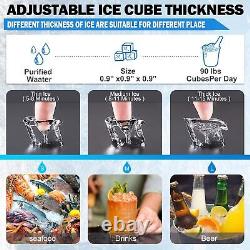 Commercial Ice Maker Stainless Steel Undercounter Ice Cube Machine Freestanding